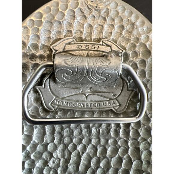 Vtg SSI western Buckle Wolf Howling At Moon Trucker Navajo Handcrafted USA - Picture 6 of 8